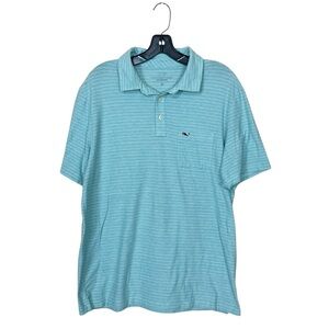 EUC Vineyard Vines Men's “Edgarton” Teal Striped Polo